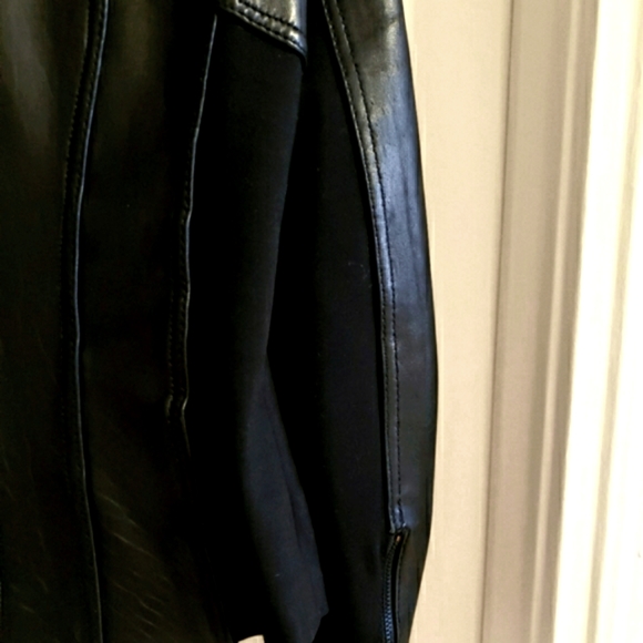 Jones New York Leather Dress Jacket Stretch Material Inside Arm Lined Woman Med - Picture 11 of 15